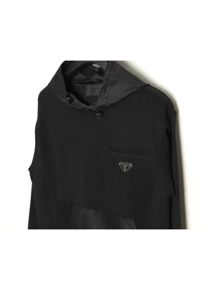 Prada nylon panelled hoodie,Cheap Replica Reps Prada