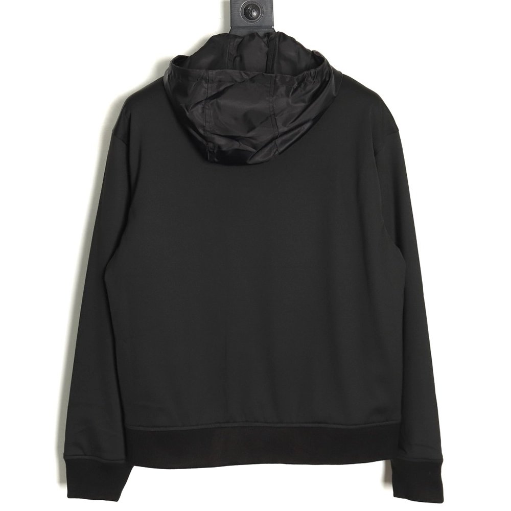 Prada Logo Baseball Hooded Cardigan Jacket,Cheap Replica Reps Prada
