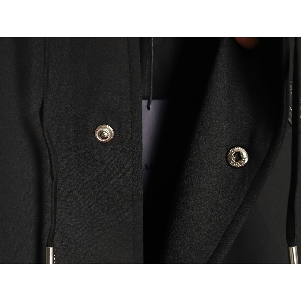 Prada Logo Baseball Hooded Cardigan Jacket,Cheap Replica Reps Prada