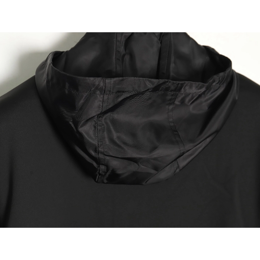 Prada Logo Baseball Hooded Cardigan Jacket,Cheap Replica Reps Prada