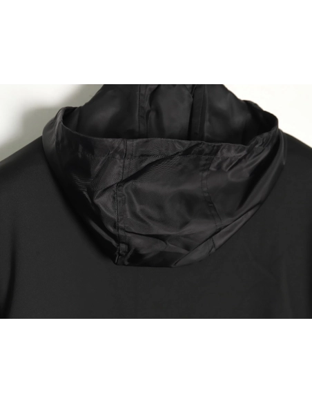 Prada Logo Baseball Hooded Cardigan Jacket,Cheap Replica Reps Prada