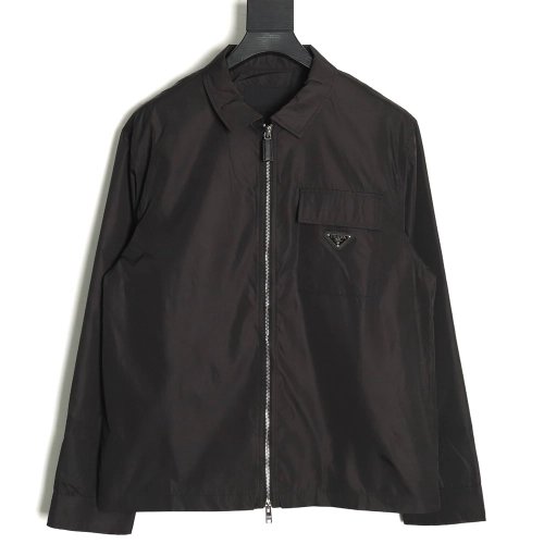 Prada Classic Pocket Triangle Logo ZipUp Jacket,Cheap Replica Reps Prada