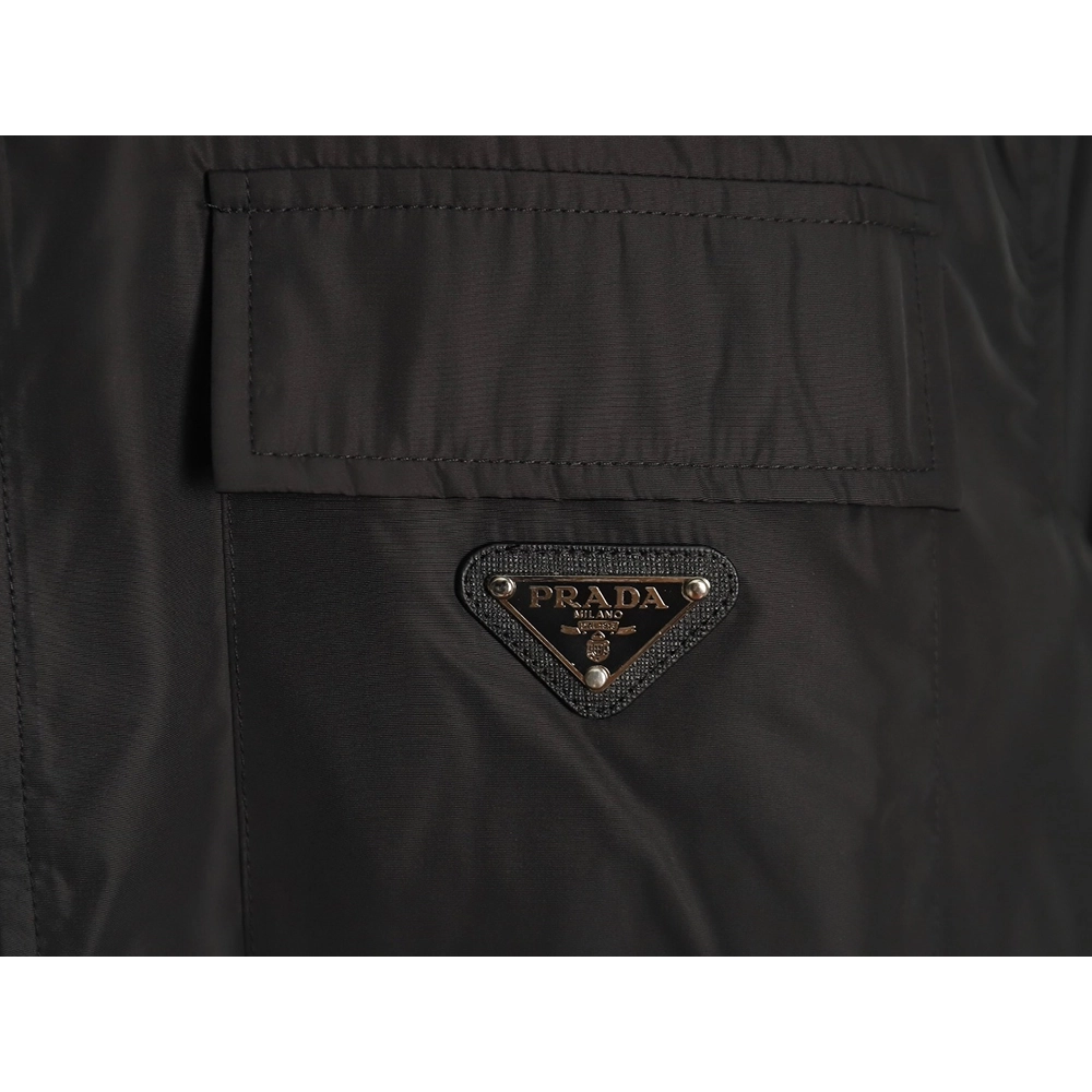 Prada Classic Pocket Triangle Logo ZipUp Jacket,Cheap Replica Reps Prada