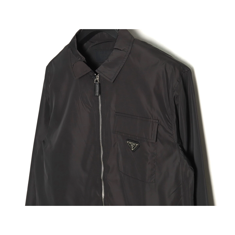 Prada Classic Pocket Triangle Logo ZipUp Jacket,Cheap Replica Reps Prada