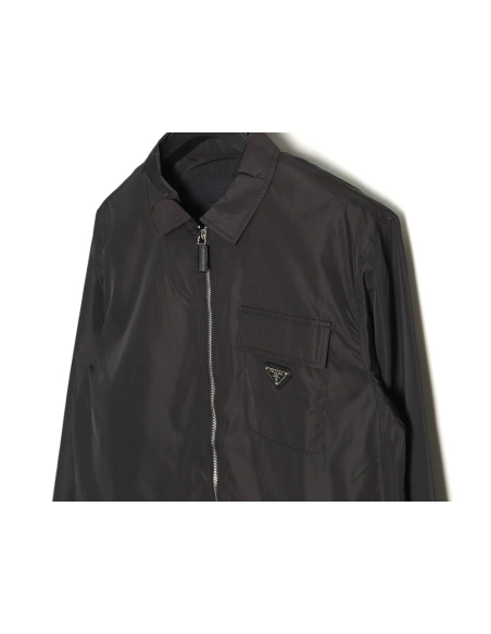 Prada Classic Pocket Triangle Logo ZipUp Jacket,Cheap Replica Reps Prada