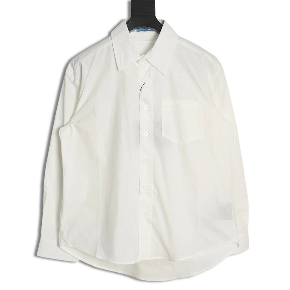 Prada back patch lettering longsleeved shirt,Cheap Replica Reps Prada