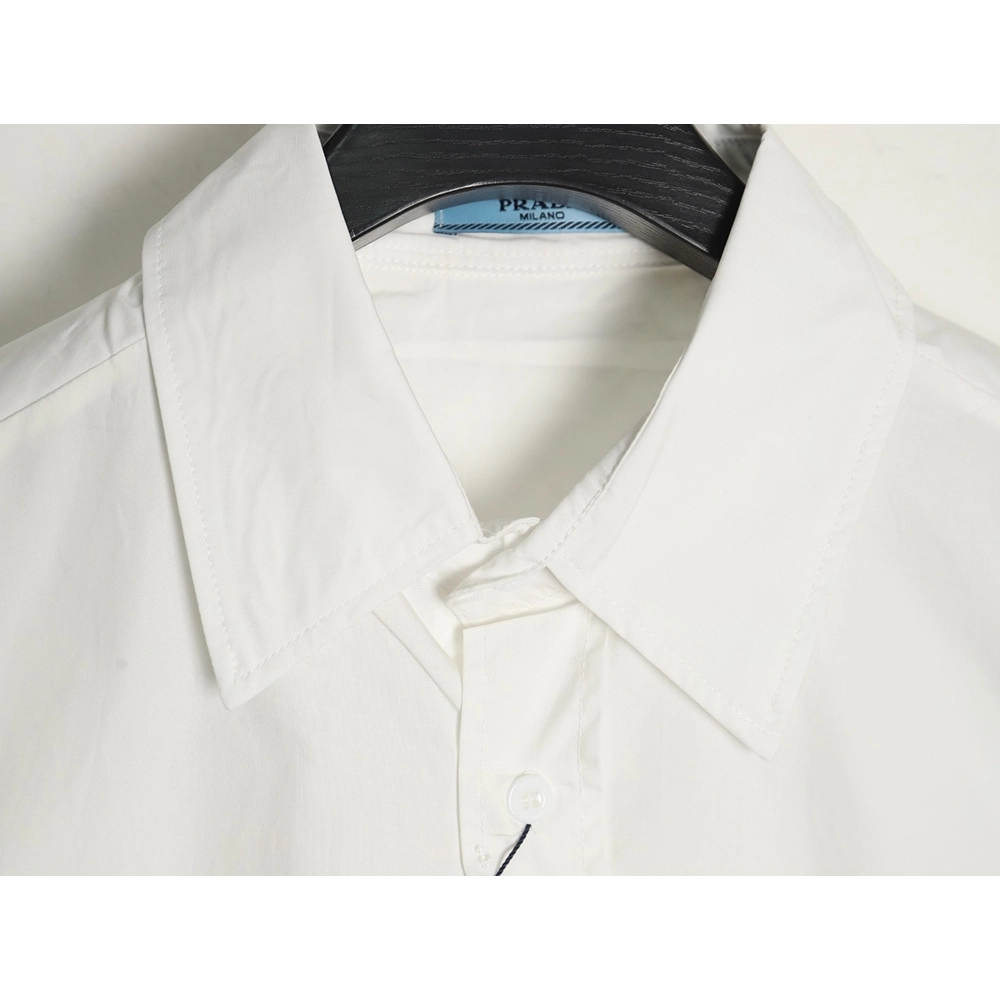 Prada back patch lettering longsleeved shirt,Cheap Replica Reps Prada