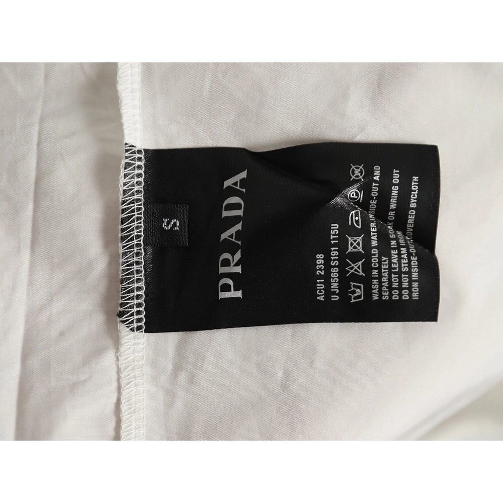 Prada back patch lettering longsleeved shirt,Cheap Replica Reps Prada