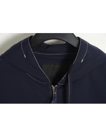 Prada Topstitched ZipUp Jacket,Cheap Replica Reps Prada