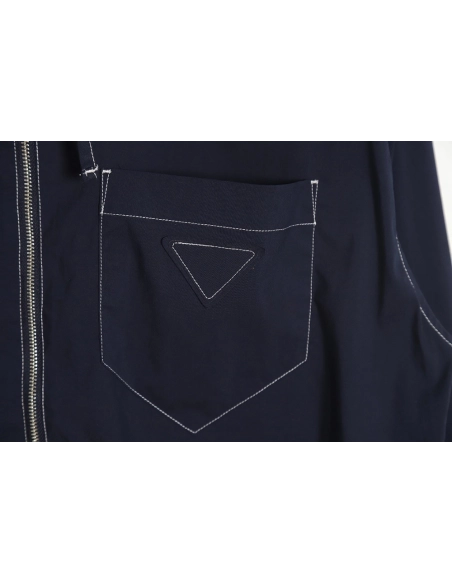 Prada Topstitched ZipUp Jacket,Cheap Replica Reps Prada