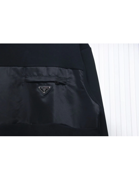 Prada panelled zipup crewneck sweatshirt TSK1,Cheap Replica Reps Prada