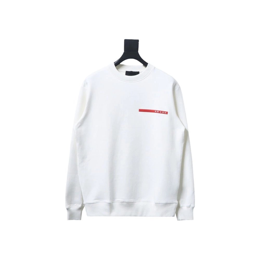 Prada classic red striped crew neck sweatshirt,Cheap Replica Reps Prada