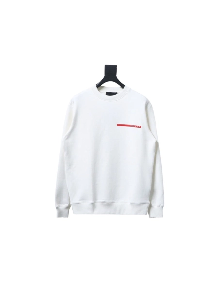 Prada classic red striped crew neck sweatshirt,Cheap Replica Reps Prada