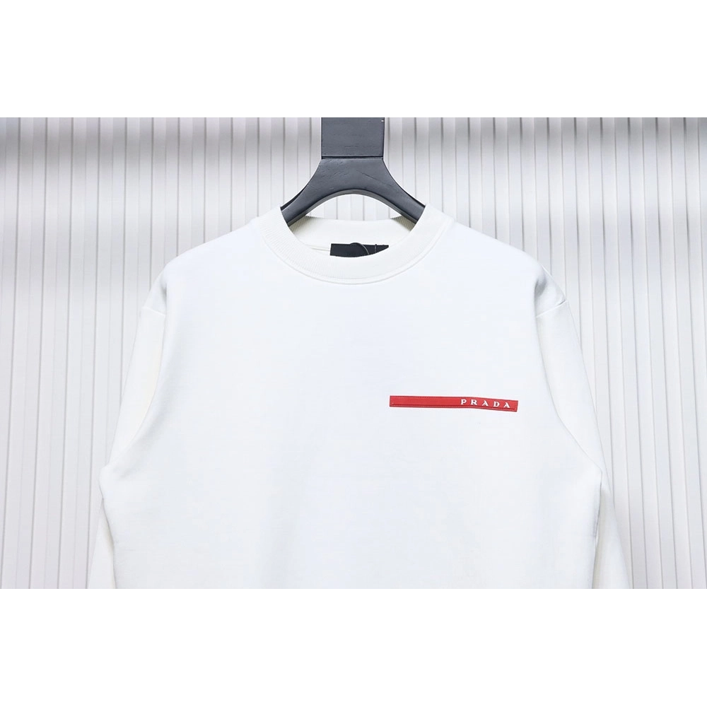 Prada classic red striped crew neck sweatshirt,Cheap Replica Reps Prada