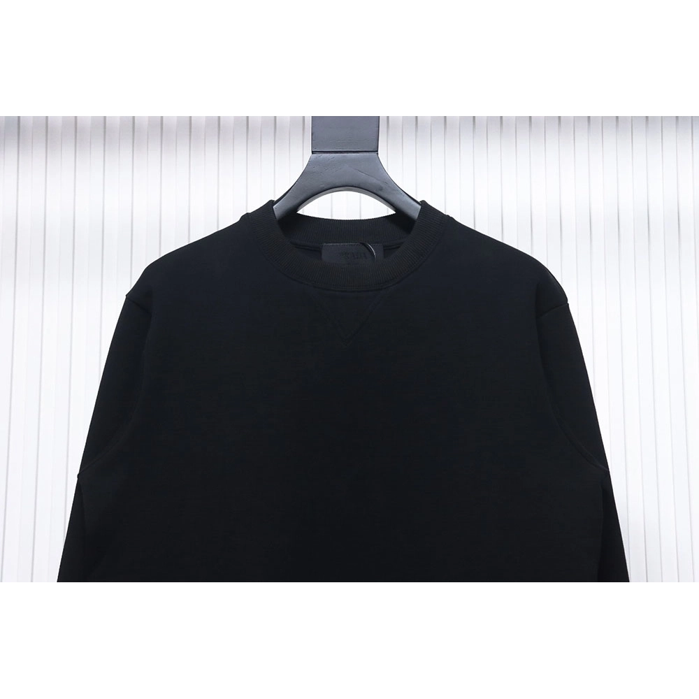 Prada triangle logo pocket crew neck sweatshirt,Cheap Replica Reps Prada
