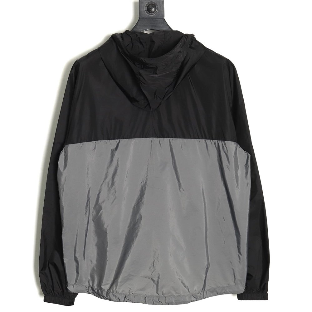 Prada black and grey patchwork hooded jacket,Cheap Replica Reps Prada