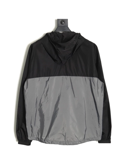 Prada black and grey patchwork hooded jacket,Cheap Replica Reps Prada