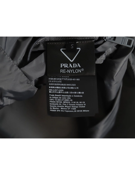 Prada black and grey patchwork hooded jacket,Cheap Replica Reps Prada