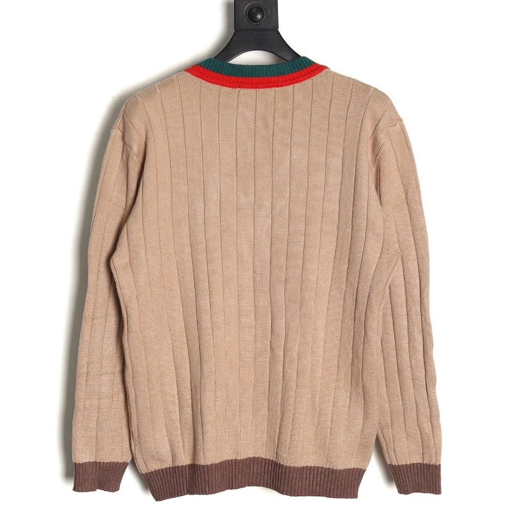 Gucci red and green striped sweater cardigan,Cheap Replica Reps Gucci