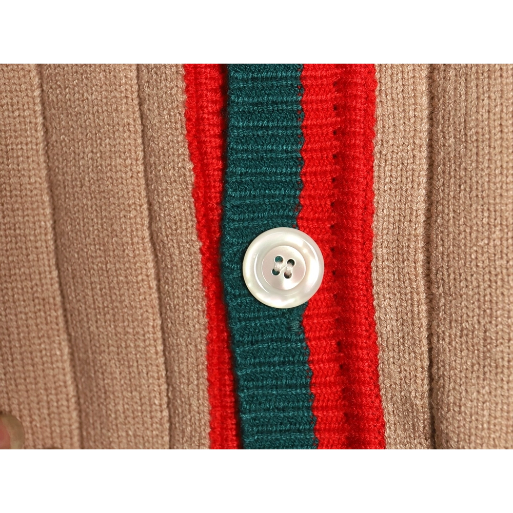 Gucci red and green striped sweater cardigan,Cheap Replica Reps Gucci