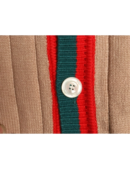 Gucci red and green striped sweater cardigan,Cheap Replica Reps Gucci