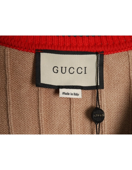 Gucci red and green striped sweater cardigan,Cheap Replica Reps Gucci