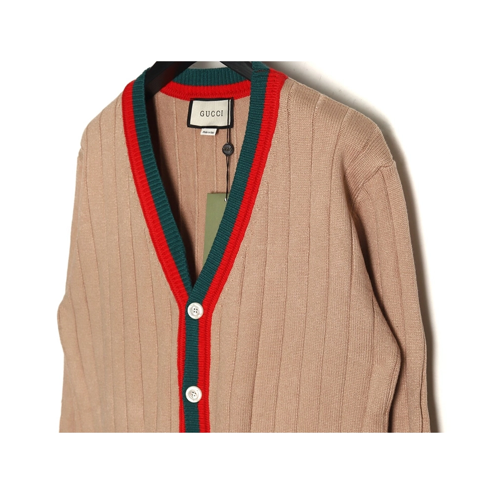 Gucci red and green striped sweater cardigan,Cheap Replica Reps Gucci