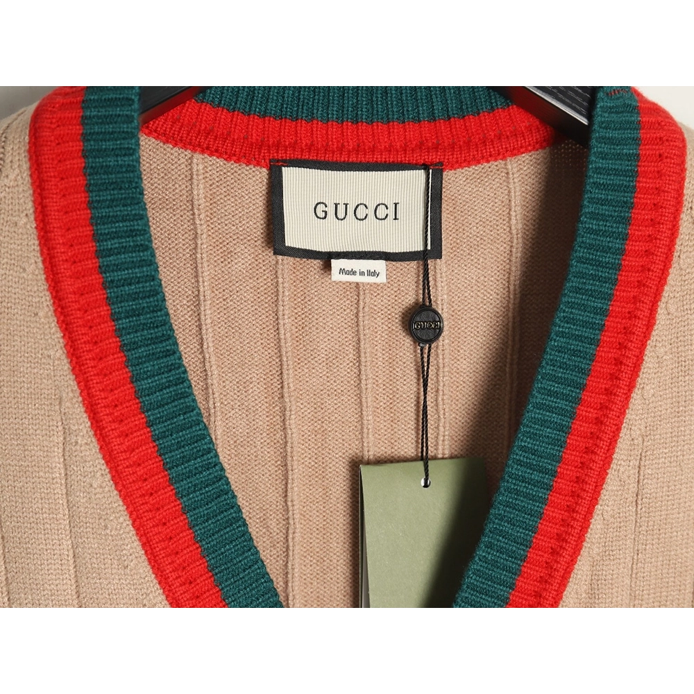 Gucci red and green striped sweater cardigan,Cheap Replica Reps Gucci
