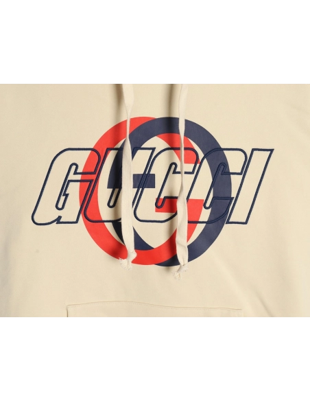 Gucci Circular Double G Print Embroidered Hoodie,Cheap Replica Reps Gucci