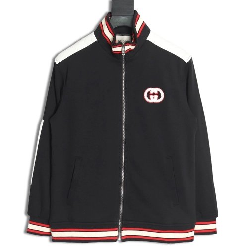 Gucci towel embroidered double G patchwork jacket TSK2,Cheap Replica Reps Gucci