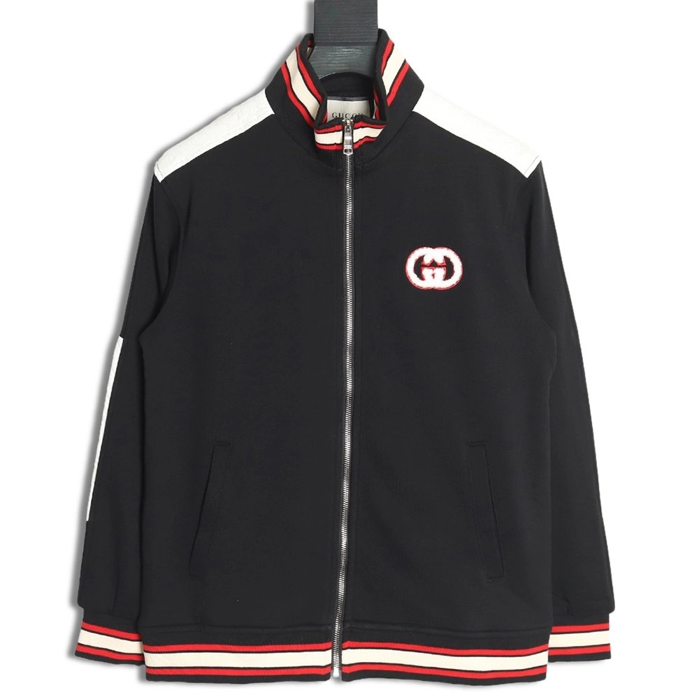 Gucci towel embroidered double G patchwork jacket TSK2,Cheap Replica Reps Gucci