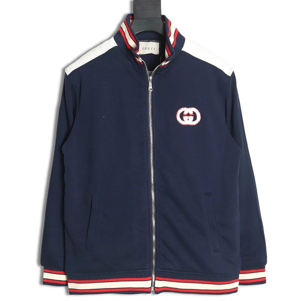 Gucci towel embroidered double G patchwork jacket TSK1,Cheap Replica Reps Gucci