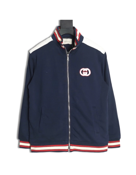 Gucci towel embroidered double G patchwork jacket TSK1,Cheap Replica Reps Gucci