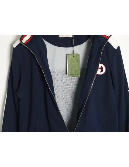 Gucci towel embroidered double G patchwork jacket TSK1,Cheap Replica Reps Gucci