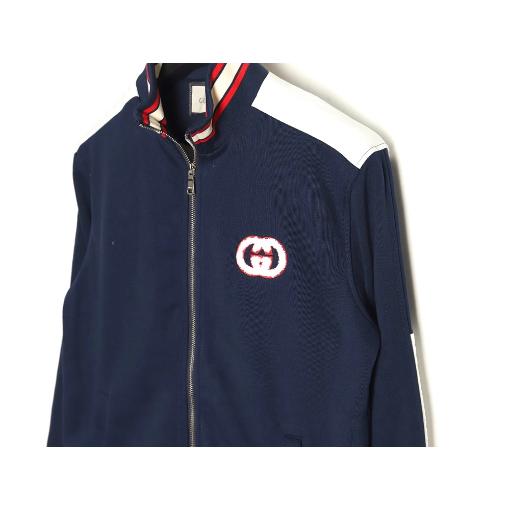 Gucci towel embroidered double G patchwork jacket TSK1,Cheap Replica Reps Gucci