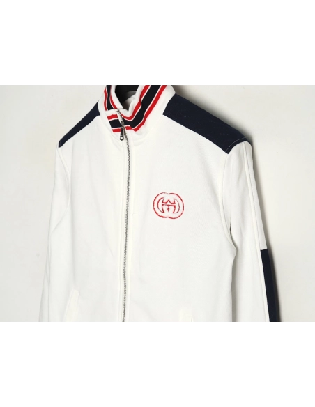 Gucci towel embroidered double G patchwork jacket,Cheap Replica Reps Gucci