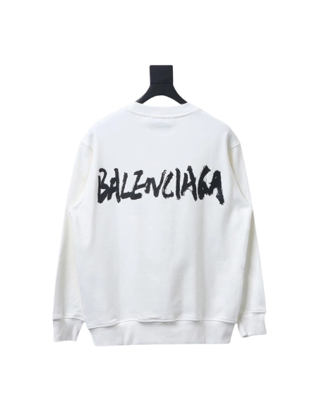 Gucci Balenciaga Joint Graffiti Letters Printed Round Neck Sweatshirt,Cheap Replica Reps Gucci