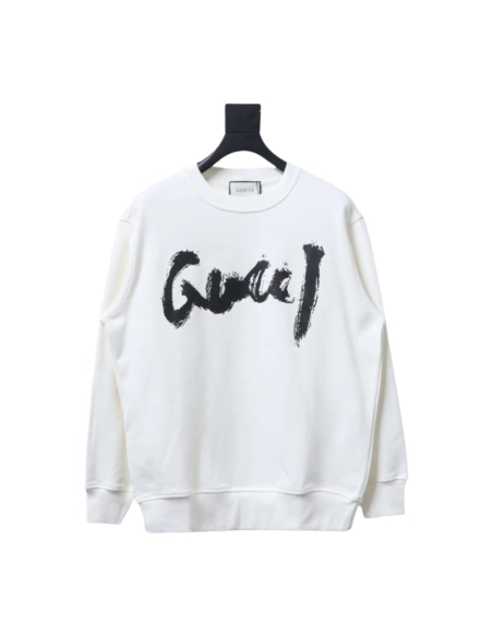 Gucci Balenciaga Joint Graffiti Letters Printed Round Neck Sweatshirt,Cheap Replica Reps Gucci