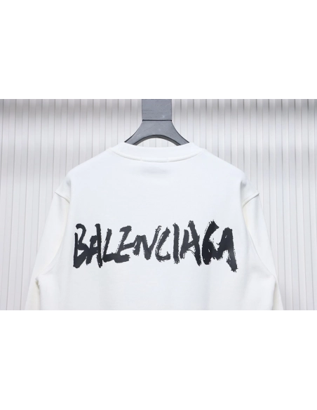 Gucci Balenciaga Joint Graffiti Letters Printed Round Neck Sweatshirt,Cheap Replica Reps Gucci