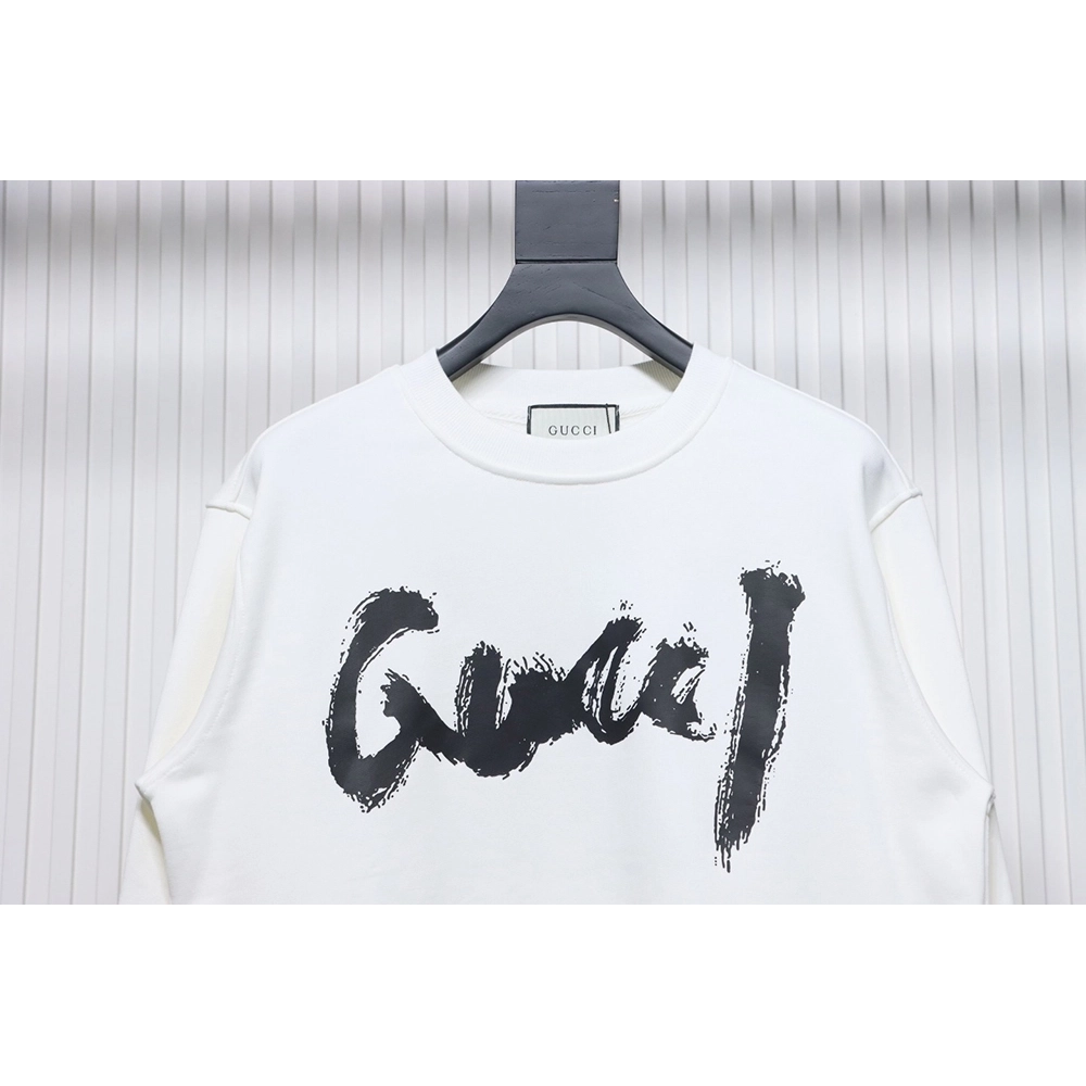 Gucci Balenciaga Joint Graffiti Letters Printed Round Neck Sweatshirt,Cheap Replica Reps Gucci