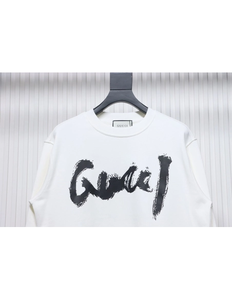 Gucci Balenciaga Joint Graffiti Letters Printed Round Neck Sweatshirt,Cheap Replica Reps Gucci