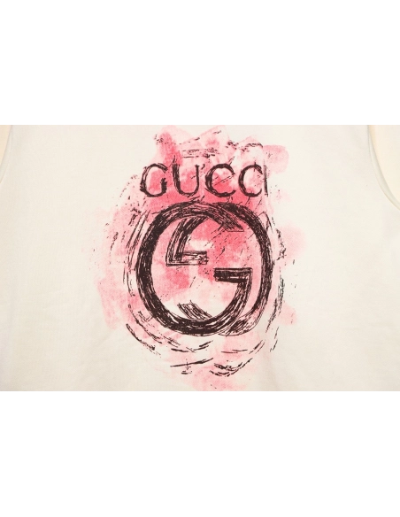 Gucci Ink Splash Double G Crew Neck Sweatshirt TSK1,Cheap Replica Reps Gucci