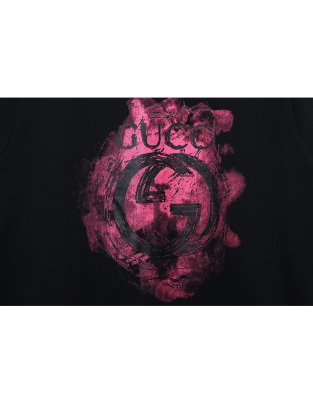 Gucci Ink Splash Double G Crew Neck Sweatshirt,Cheap Replica Reps Gucci