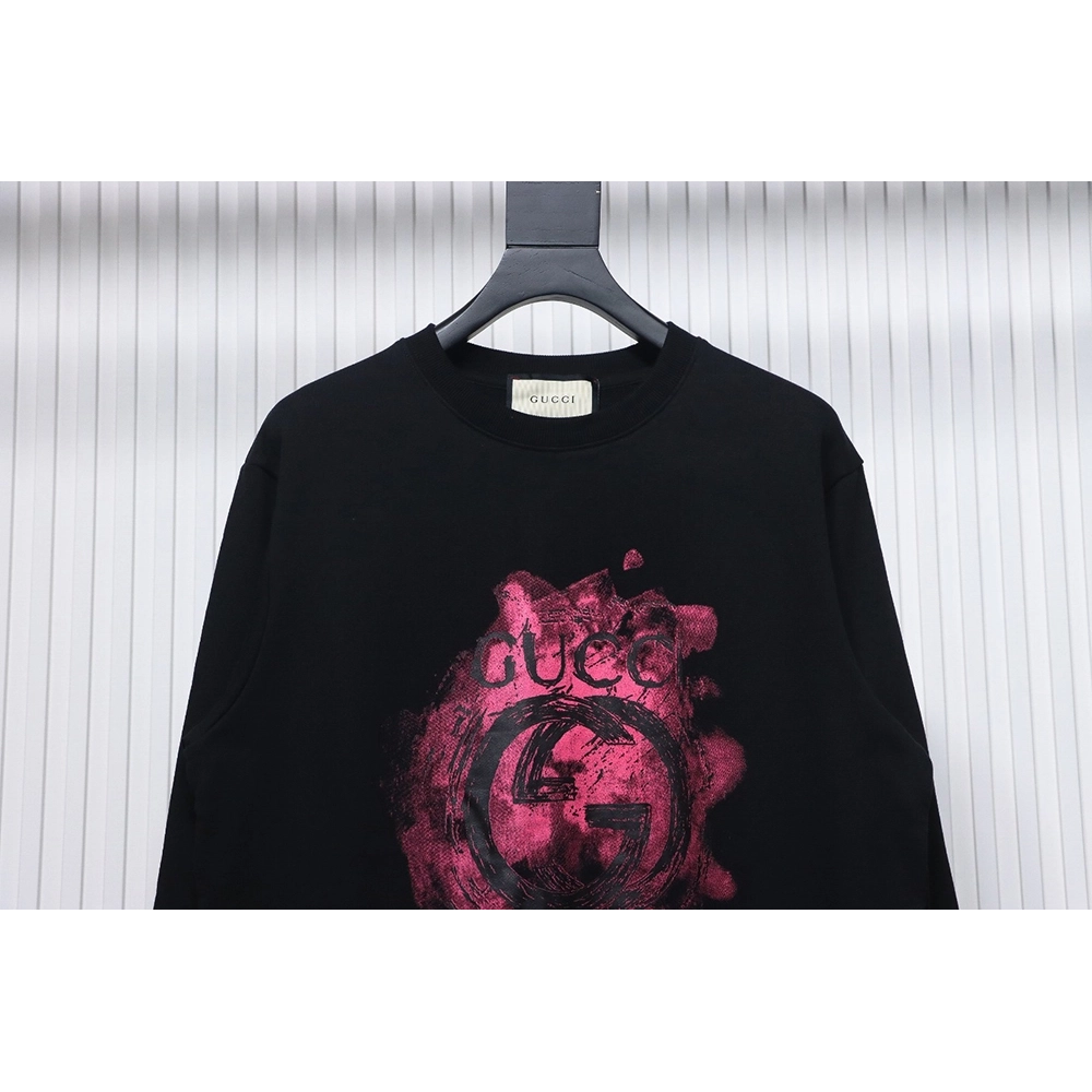 Gucci Ink Splash Double G Crew Neck Sweatshirt,Cheap Replica Reps Gucci