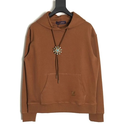 Louis Vuitton Turquoise Sunflower Drawstring Hoodie,Cheap Replica Reps Louis Vuitton