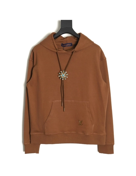 Louis Vuitton Turquoise Sunflower Drawstring Hoodie,Cheap Replica Reps Louis Vuitton