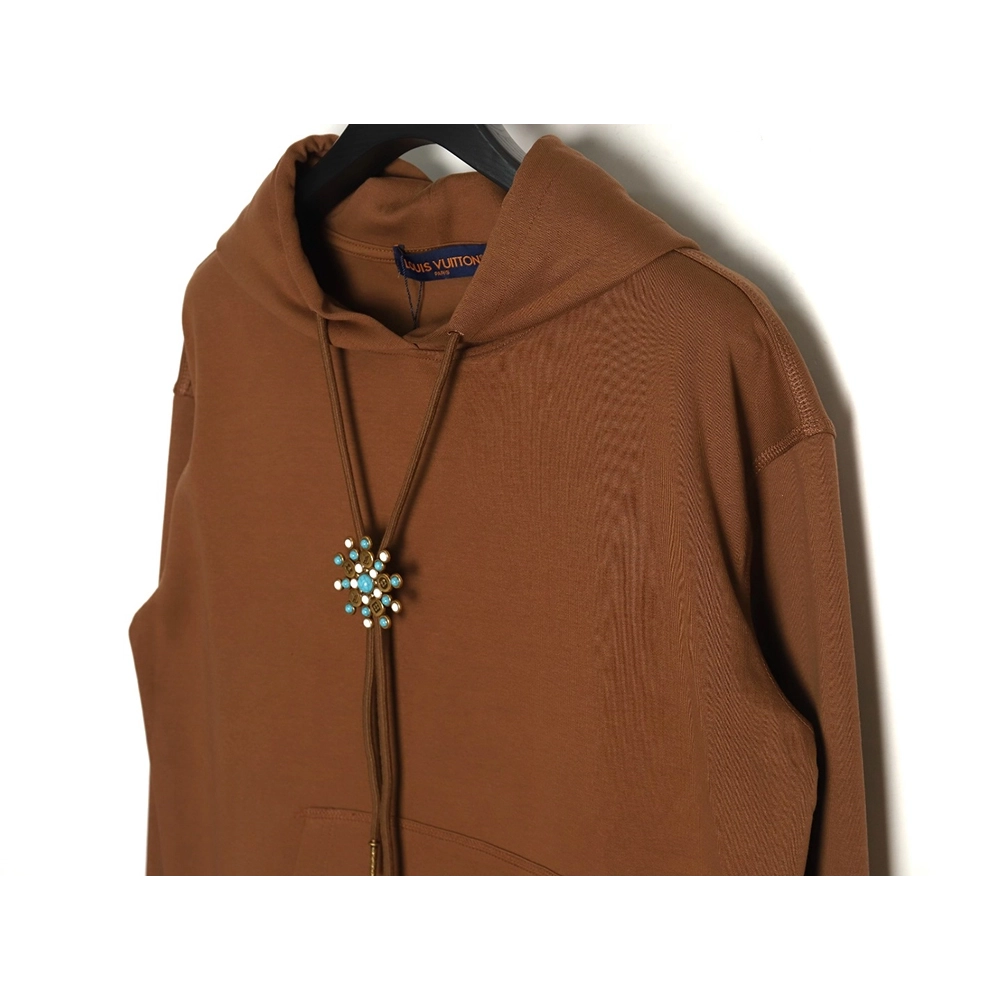 Louis Vuitton Turquoise Sunflower Drawstring Hoodie,Cheap Replica Reps Louis Vuitton