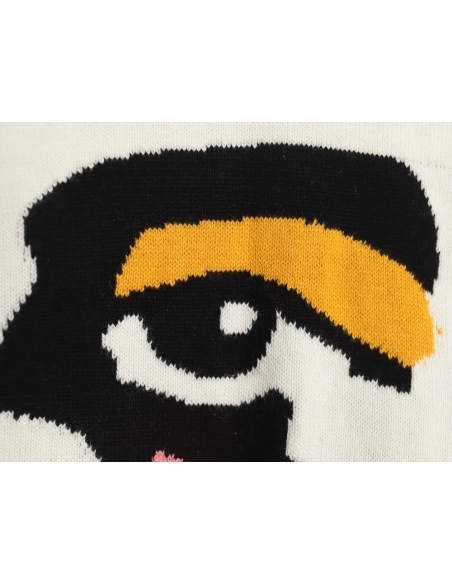 Louis Vuitton portrait jacquard knit sweater,Cheap Replica Reps Louis Vuitton