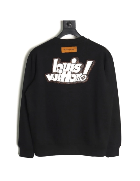 Louis Vuitton lettering embroidered sweatshirt TSK1,Cheap Replica Reps Louis Vuitton
