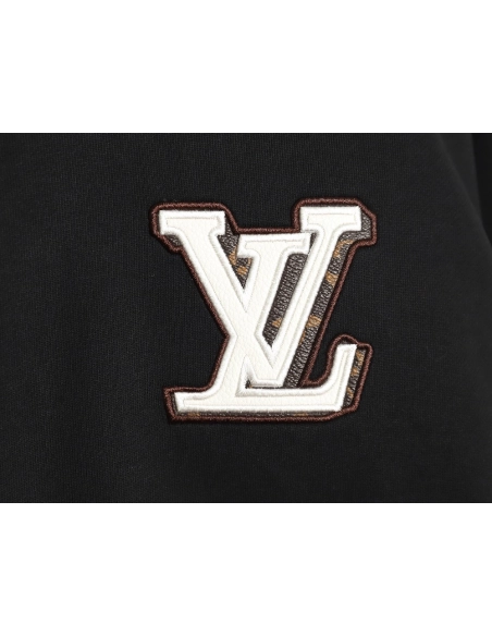 Louis Vuitton lettering embroidered sweatshirt TSK1,Cheap Replica Reps Louis Vuitton